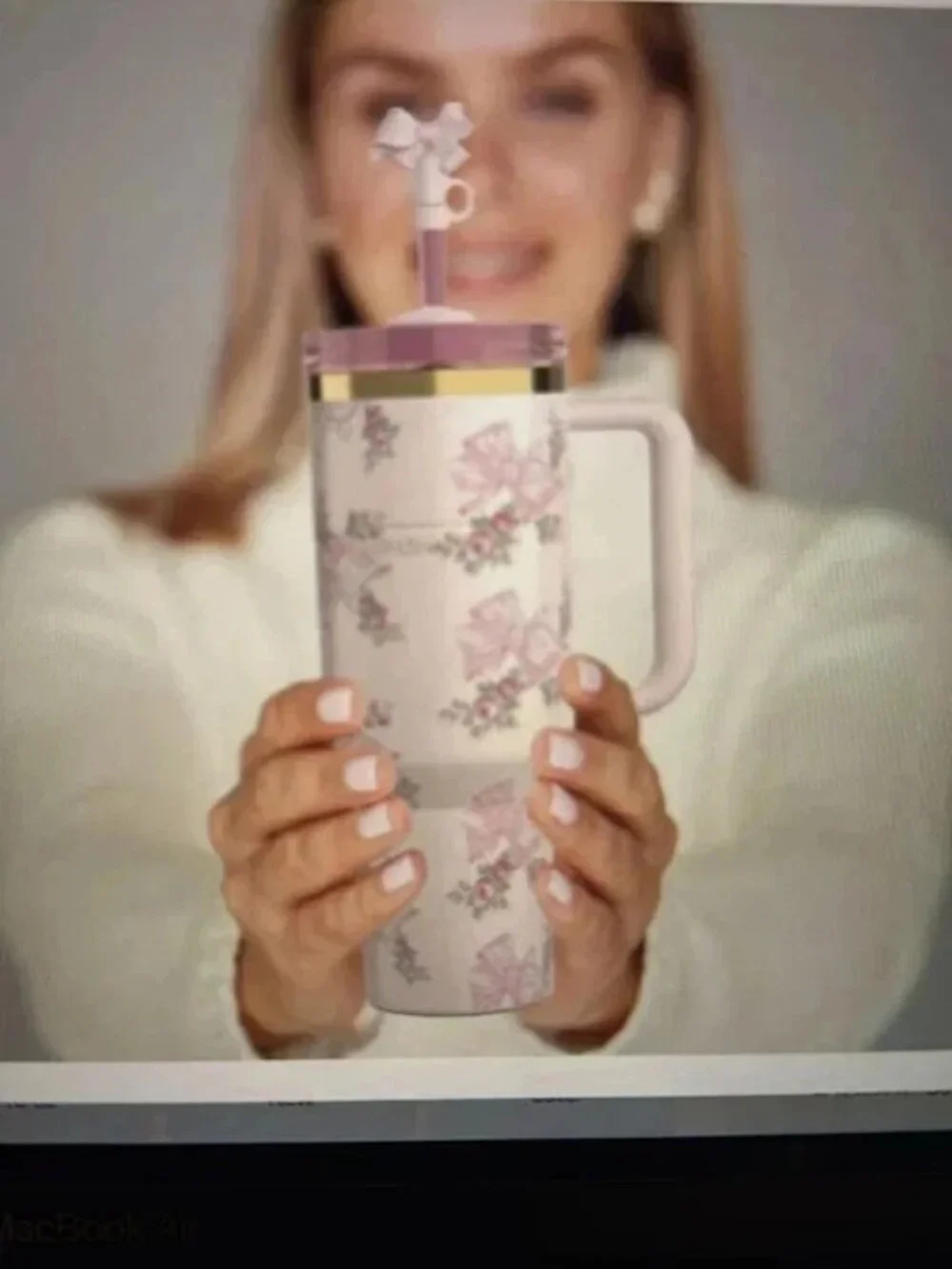 Stanley x LoveShackFancy 40oz Tumbler Pink Holiday Edition Insulated Quencher